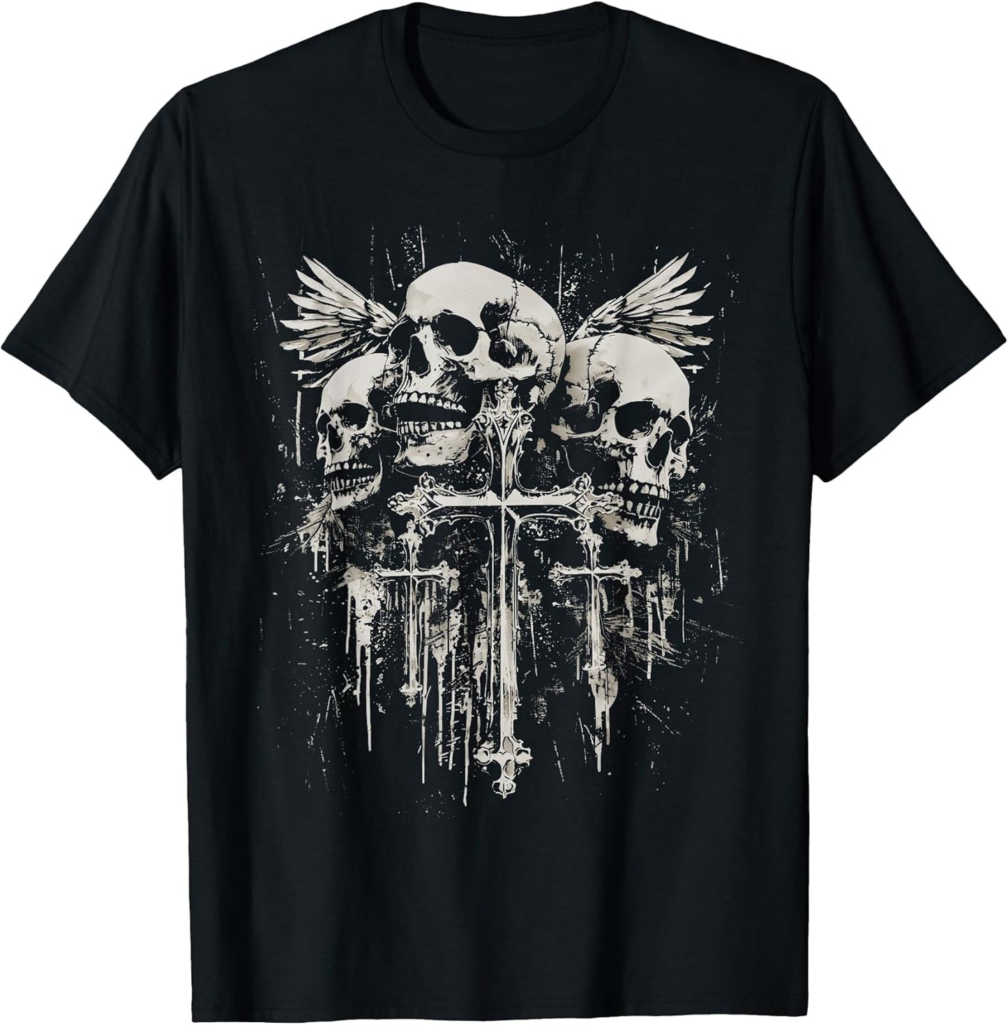 Skull Cross Y2K Goth Alt Grunge Gothic Emo Aesthetic T-Shirt