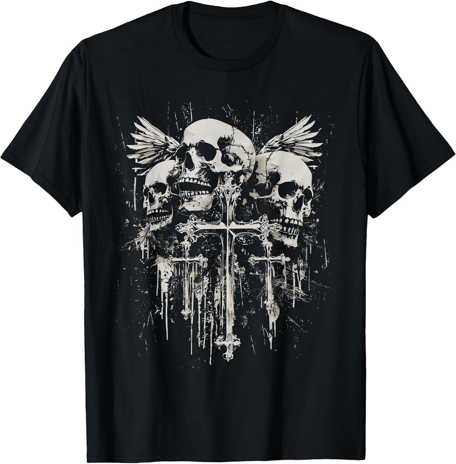 Skull Cross Y2K Goth Alt Grunge Gothic Emo Aesthetic T-Shirt