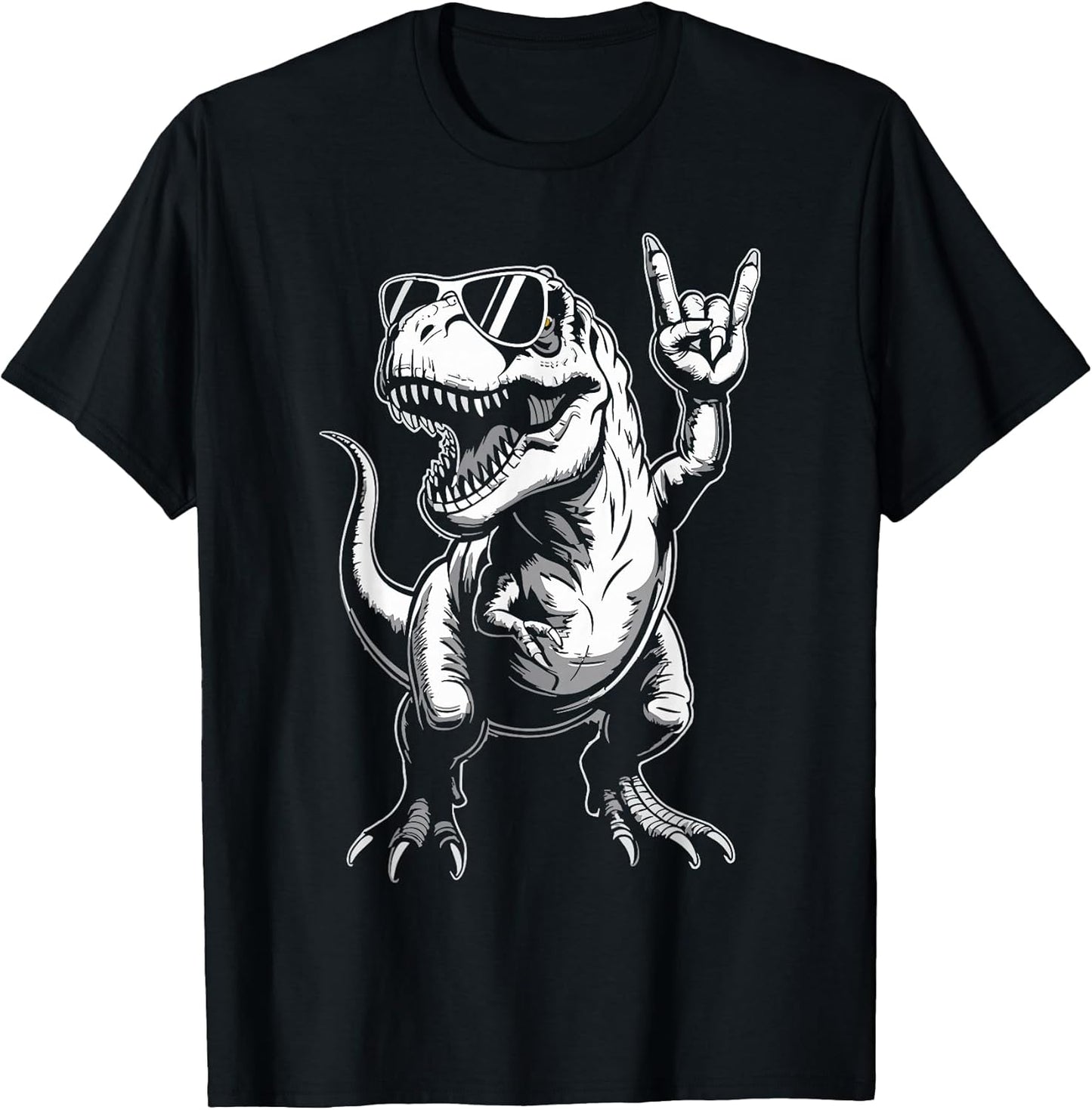 Funny Dinosaur Rock Music T-Rex Graphic