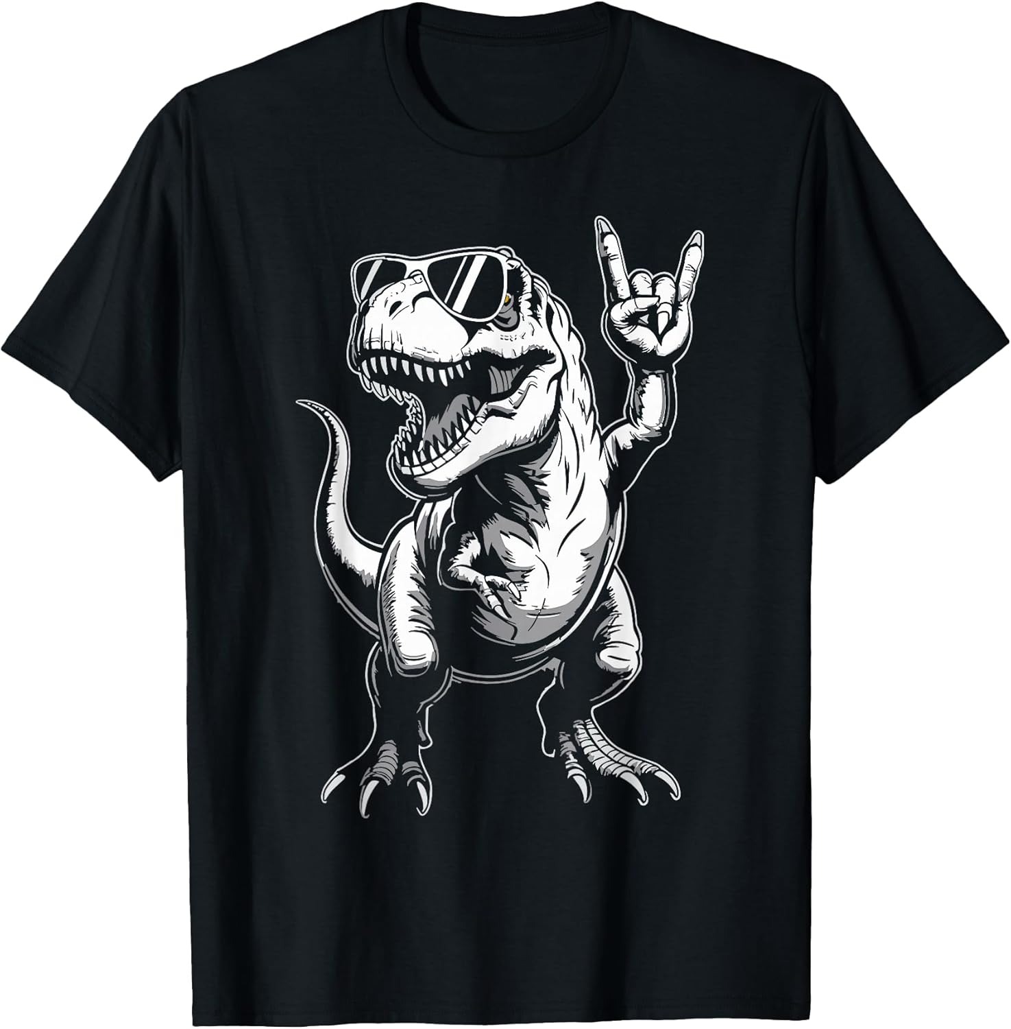 Funny Dinosaur Rock Music T-Rex Graphic