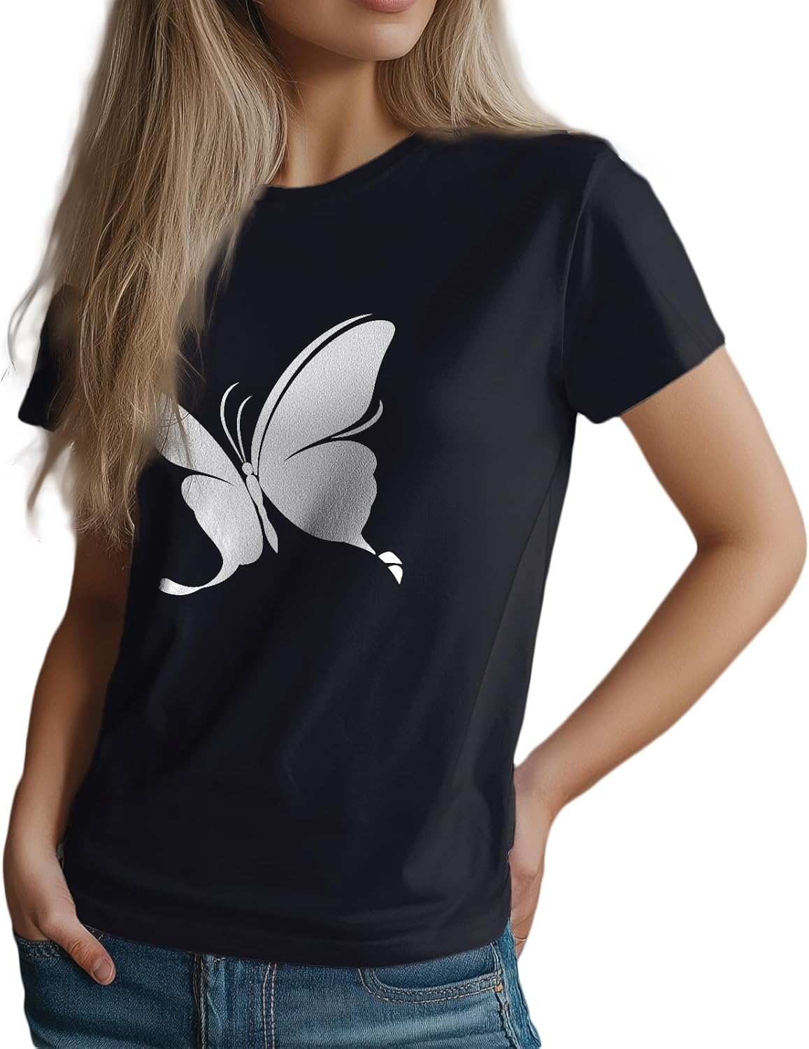 Cute Short Sleeve T Shirts for Women Dressy Casual Cotton Graphic Tops Crewneck Fitted Basic Outfits for Summer
