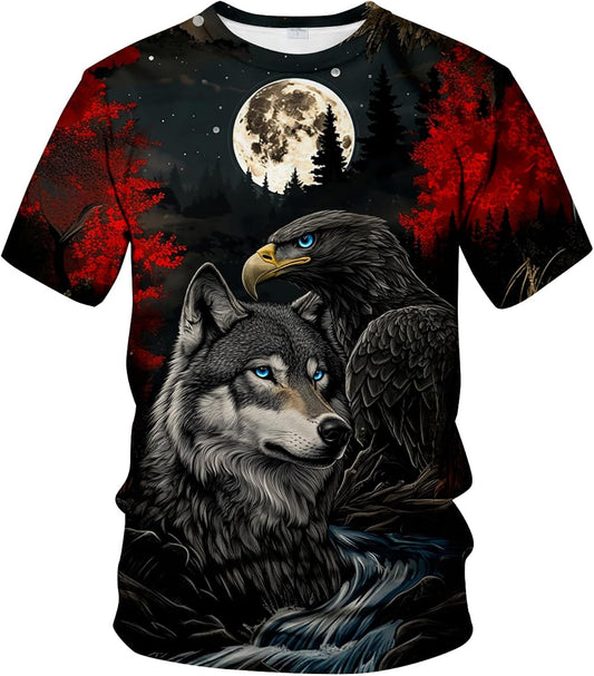 Funny Animal Graphic T-Shirt Novelty Short Sleeve Crewneck Shirt