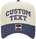 Custom Arched Text Hat | Two Tone Trucker Hat | Unisex 5 Panel Adjustable Snapback | Personalized Trendy Embroidered Ballcap
