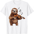 Funny Sloth Playing Violin Men Women Boys Girls