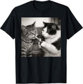 Vintage Smoking Cat Duo Black White Comedy