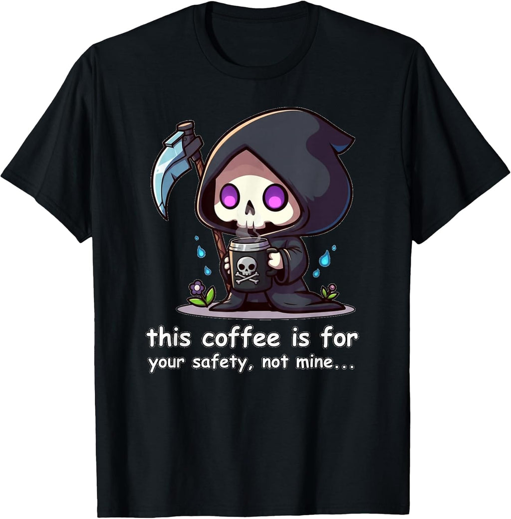 Spooky Coffee Humor, Chibi Reaper Halloween Design