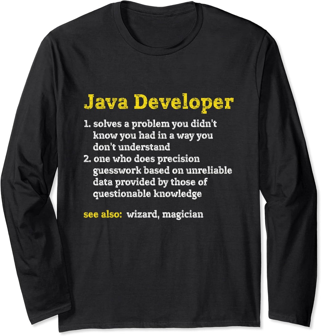 Java Developer Dictionary Definition Tee Merch