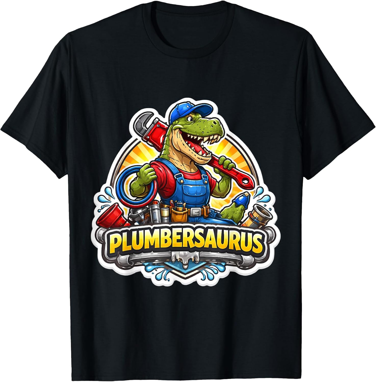 Plumbersaurus Plumber Dinosaur Dino T-rex Merch