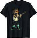 Retro Cat Playing Banjo Cute Kitten Banjo Player Cat Lover T-Shirt