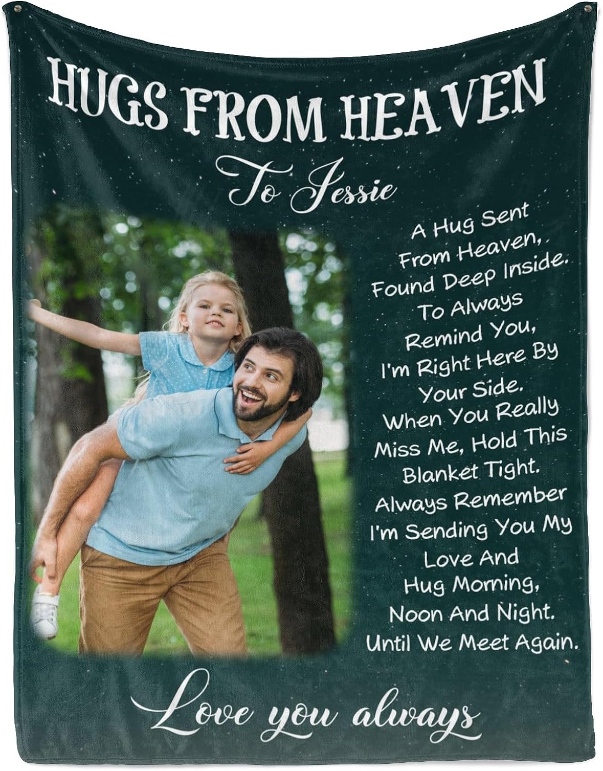Personalized Memorial Photo Blanket for Loss of Loved one：Made in USA, in Loving Memory Photo Blanket Custom Sympathy Throw Blanket Gift for Loss of Dad Mom Husband Wife