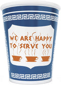 ExceptionLab 10 oz Ceramic New York City Greek Coffee Cup "We are Happy to Serve You"