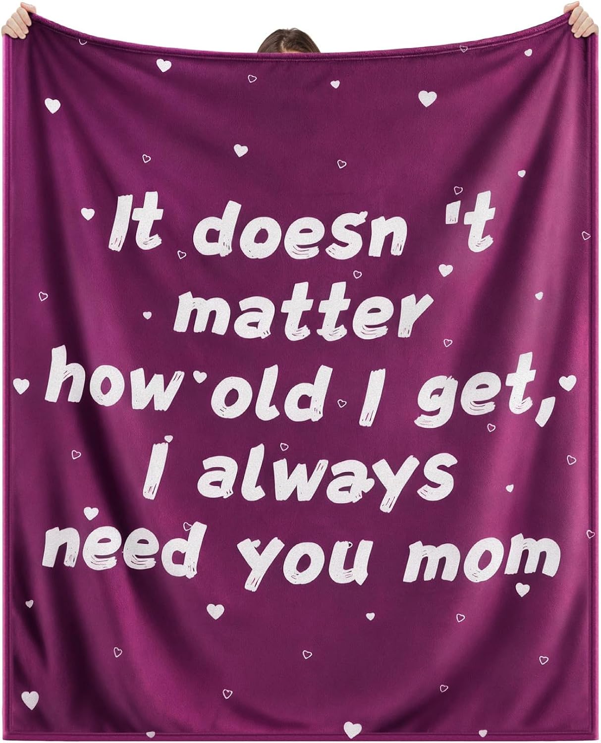Gifts for Mom - Mom Gifts for Mother's Day Birthday Christmas - Love Mom's Blanket Soft Flannel Throw Blanket 60x50'' (Plum Purple)