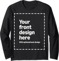 Custom Front & Back Print Long Sleeve T-Shirt with Your Image for Men and Women by Modify by Amazon Merch on Demand
