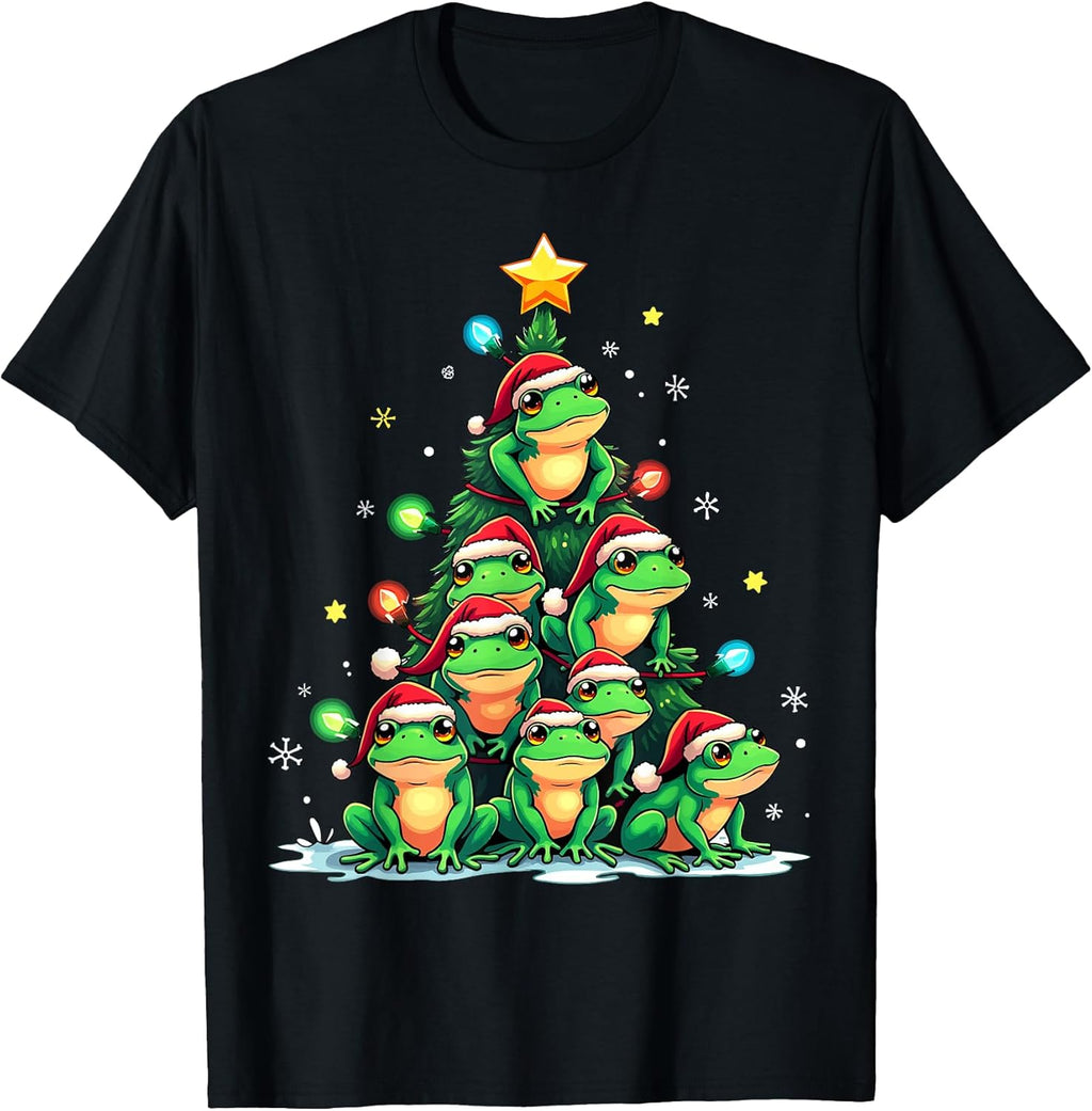 Ribbit Christmas Tree Lights Frog Santa Hats