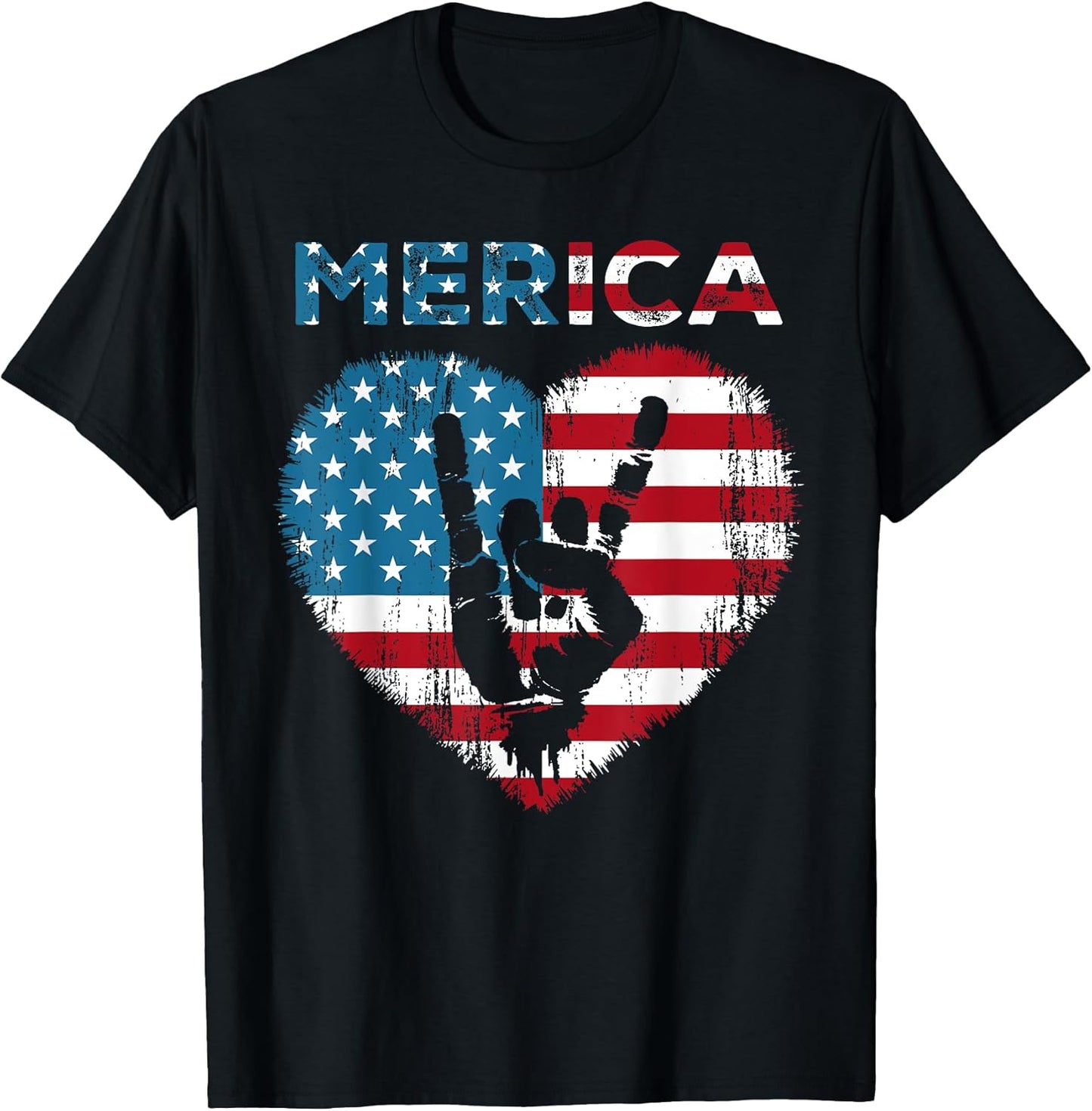 Merica Rock Sign 4th of July Vintage Shirt