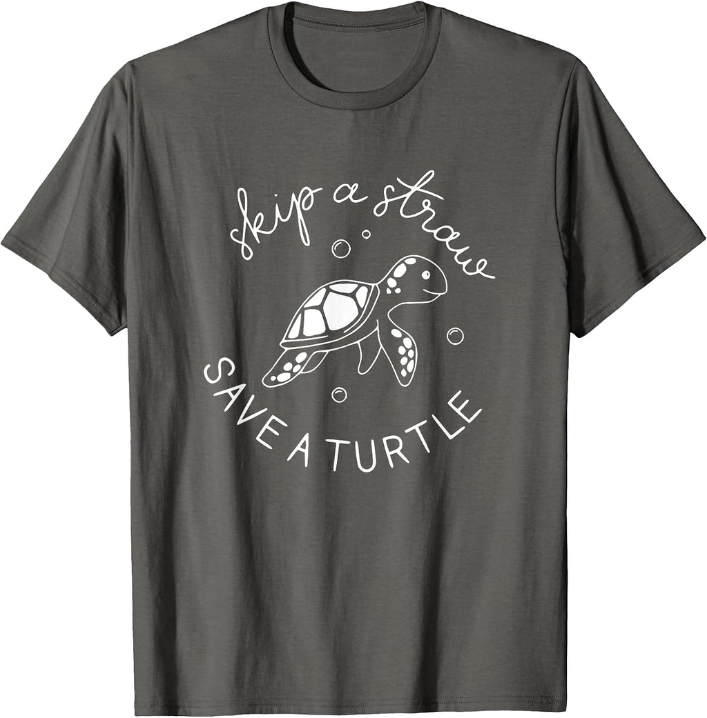 Skip A Straw Save A Turtle Tshirt