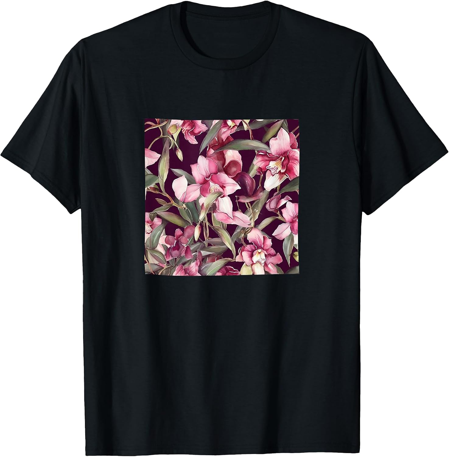 Orchid Watercolor Wildflower Pattern Merch
