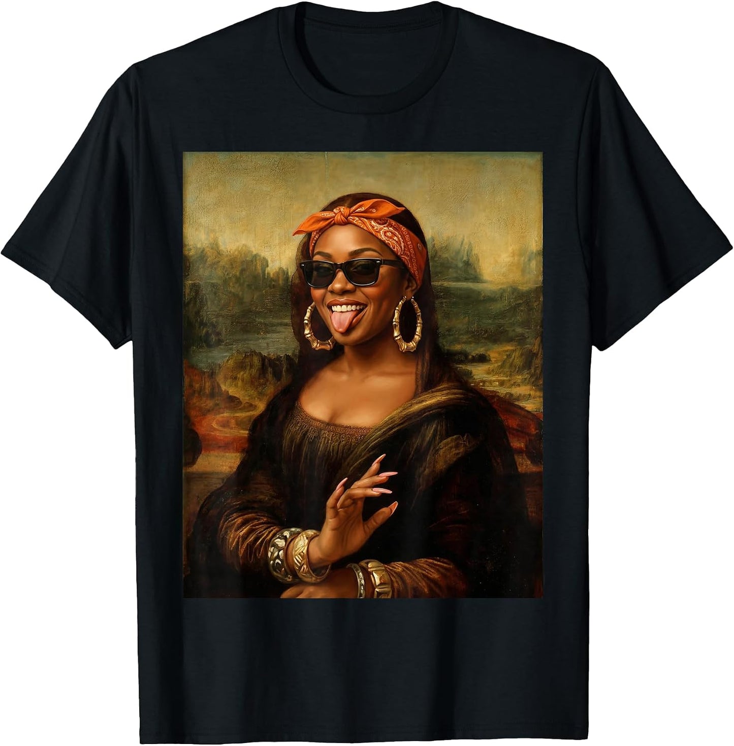 Black Mona Lisa Women Tshirt Black History Month Women T-Shirt