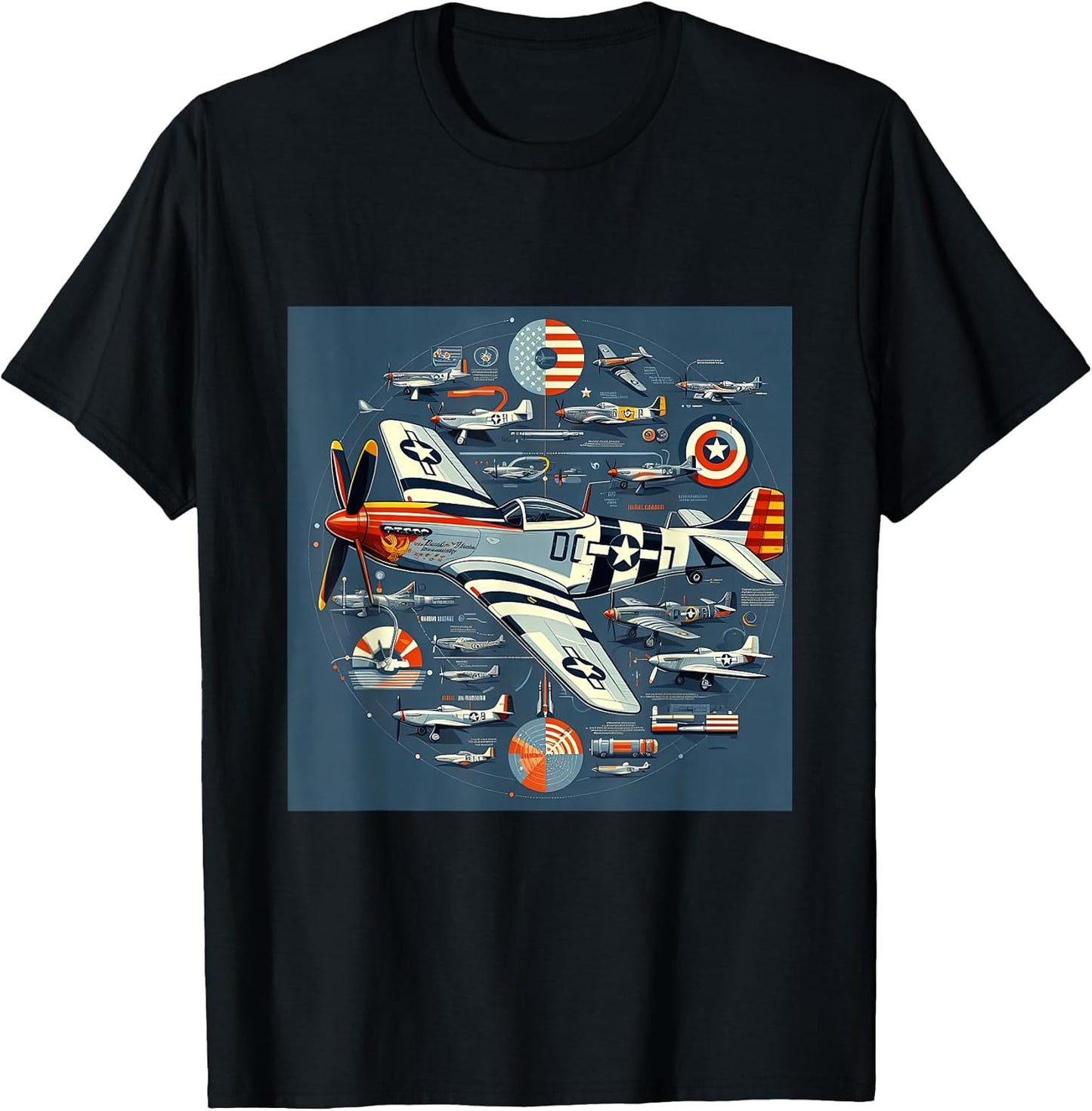 P51 Mustang WW2 Warplane Airplane Infographics