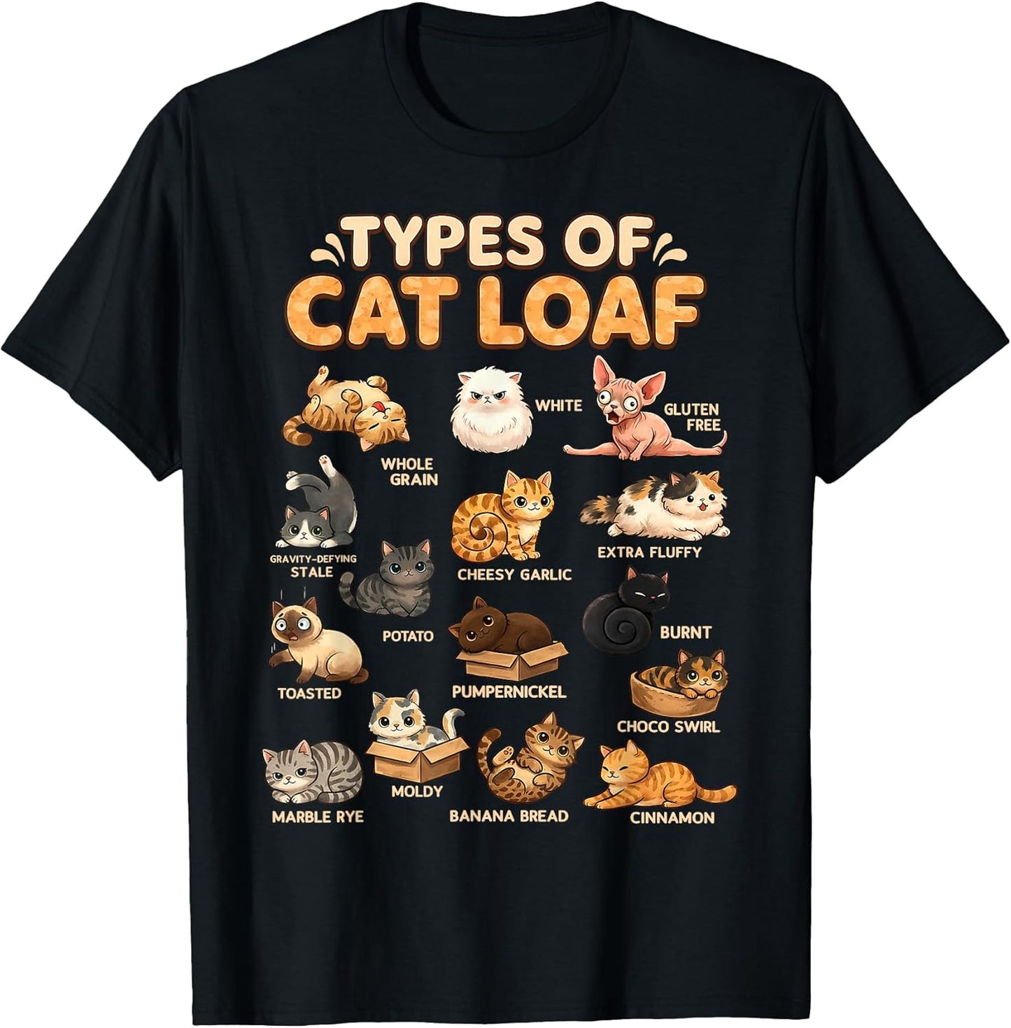 types of cat loaf tees funny cat mom & cat dad tee