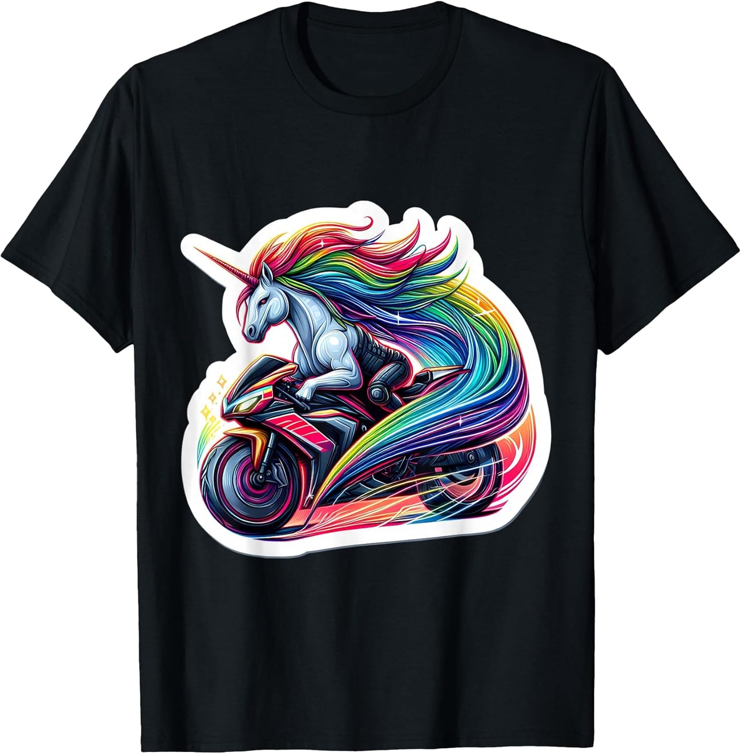Unicorn Riding Street Motorcycle Racing Merch