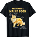 Maine Coon Lover Cat Mom Cat Mama Anatomy Of A Maine Coon T-Shirt