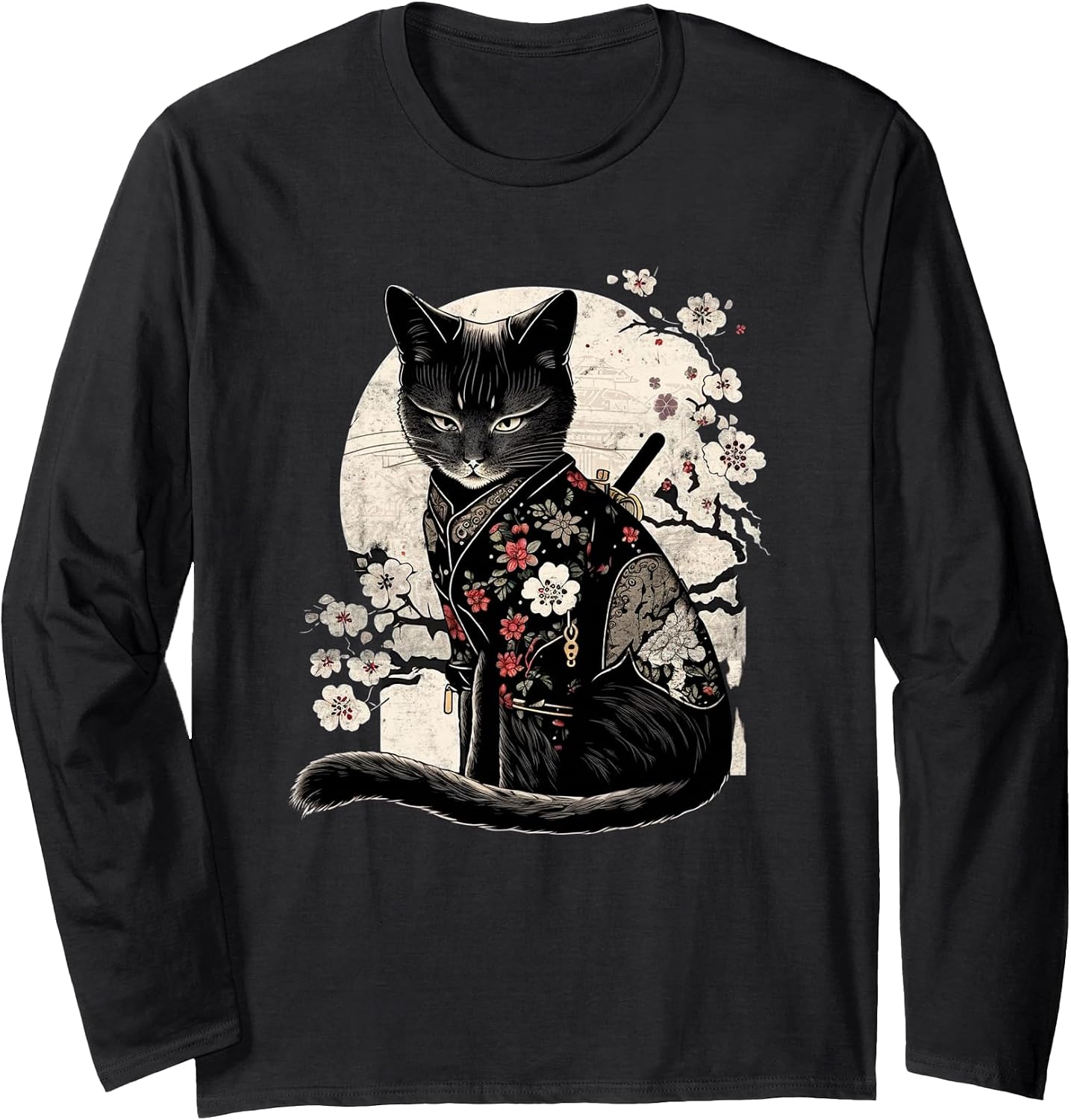 Retro Japanese Samurai Ninja Cat Kawaii Tattoo Co