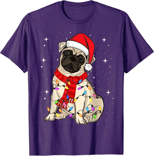 Pug Dogs Lover Christmas Santa Light