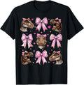 Womens Pink Coquette Bow T-Rex Dinosaur Gifts
