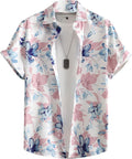 Men's Short Sleeve Hawaiian Shirt Paisley Print Casual Button Down Aloha Shirt