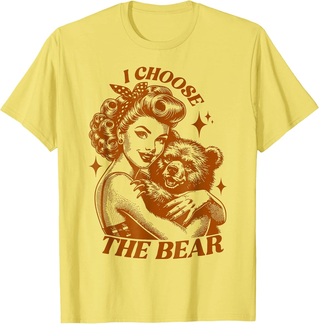 I Choose The Bear Vintage Retro t -shir t