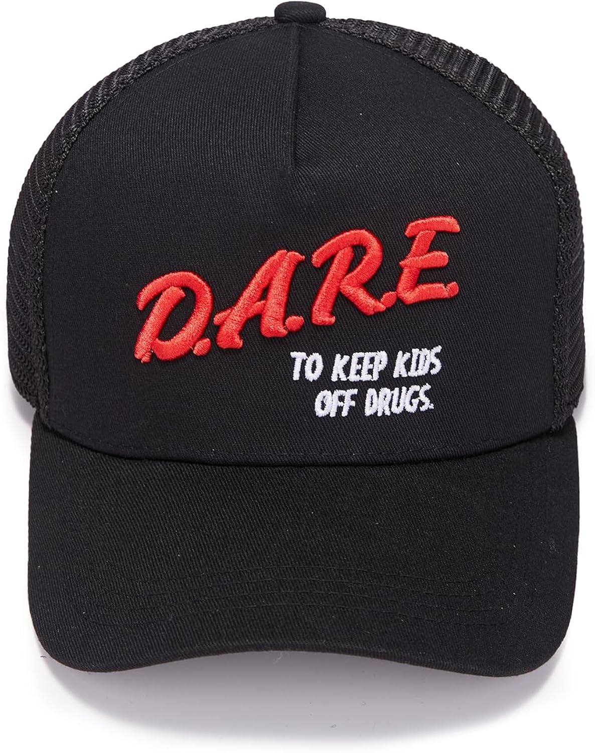 Embroidered Trucker Hat Black Baseball Cap Adjustable Mesh Dad Hats for Men Women