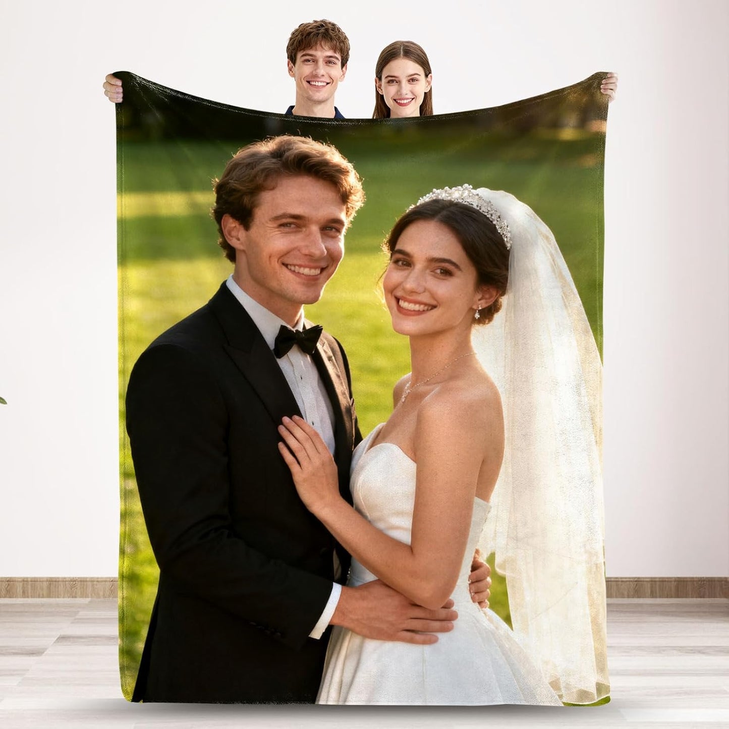 Ships Next Day Custom Blanket with Picture Text, Personalized Photo Throw Blankets Customized Flannel Blanket Gifts for Couple Adult Kid Mom Dad Christmas Birthday