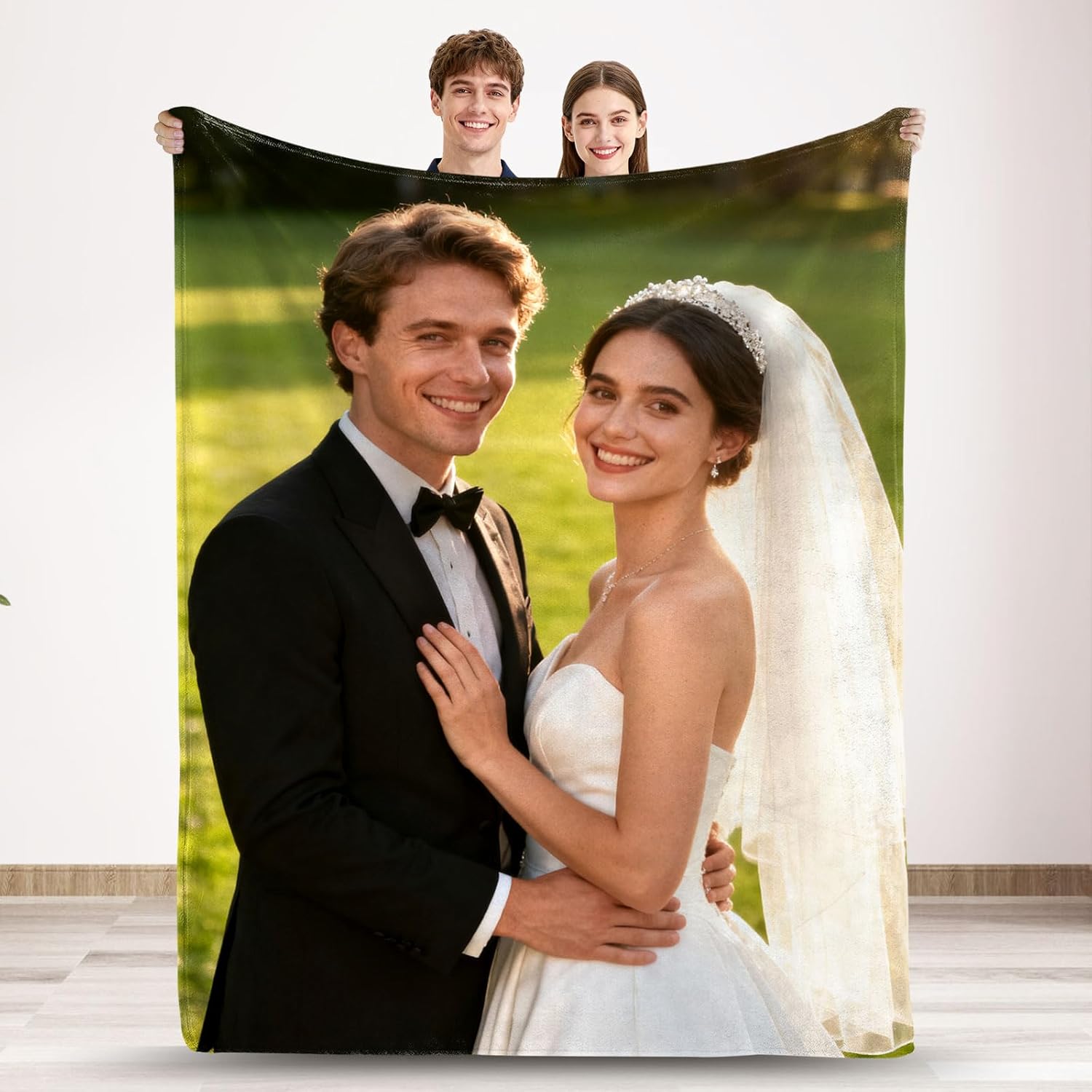 Ships Next Day Custom Blanket with Picture Text, Personalized Photo Throw Blankets Customized Flannel Blanket Gifts for Couple Adult Kid Mom Dad Christmas Birthday