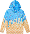 Boys Hoodies Ice Cream Baseball Pullover Graphic Sweatshirts Hooded With Big Pockets
