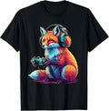 Fox Gaming Animal Video Games Funny Fox T-Shirt
