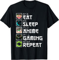 Eat Sleep Anime Gaming Repeat Gamer Men Teen Boy Gifts Anime T-Shirt