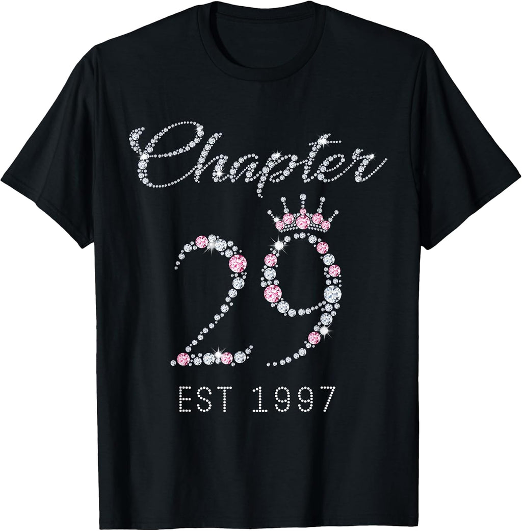 Pink Crown 29th Birthday Tee Gift For Womens