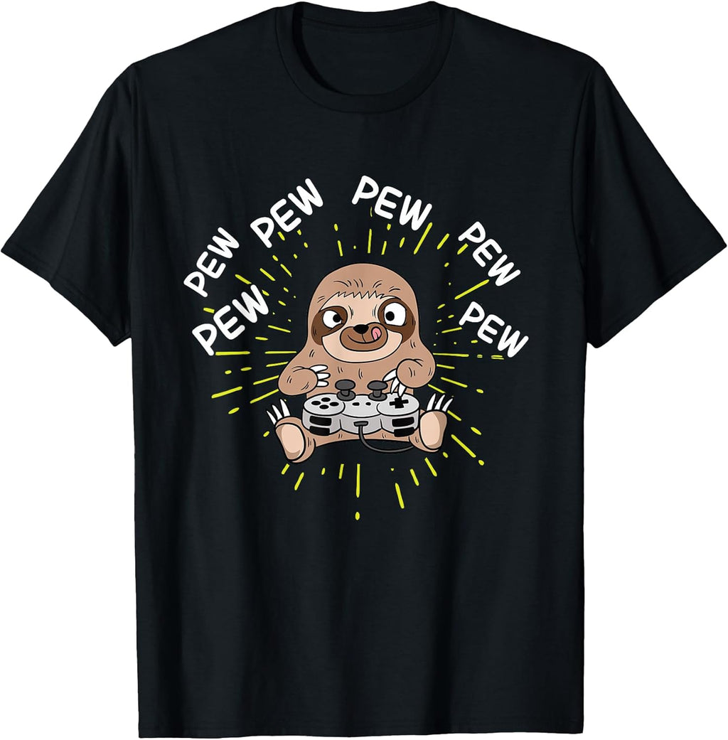 Pew Gamer Sloth Gaming T-Shirts & Gifts