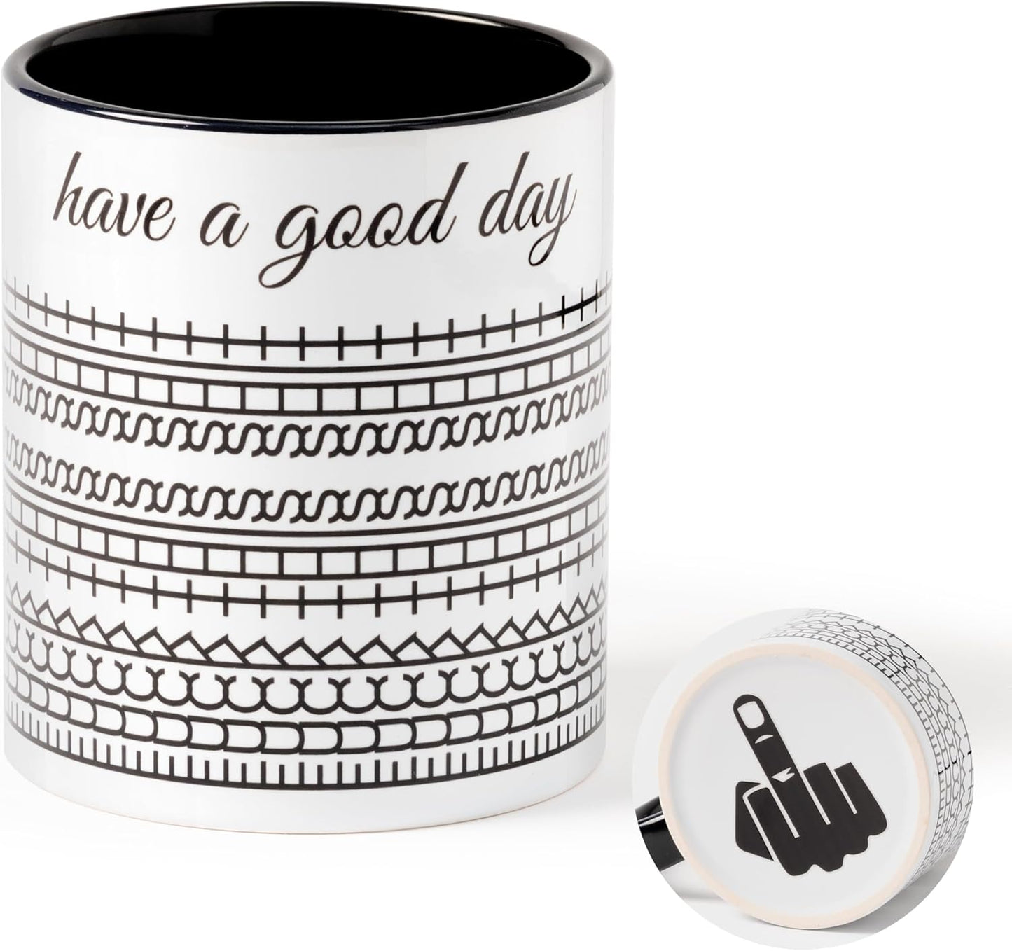 Hidden Message Coffee Mug - 11oz Black Prank Ceramic Coffee Cup with Fuck This Shit Swear Word Gift for Sarcastic Friends Liberal Coworkers Office Work Bestie Coffee Lover Humor Family