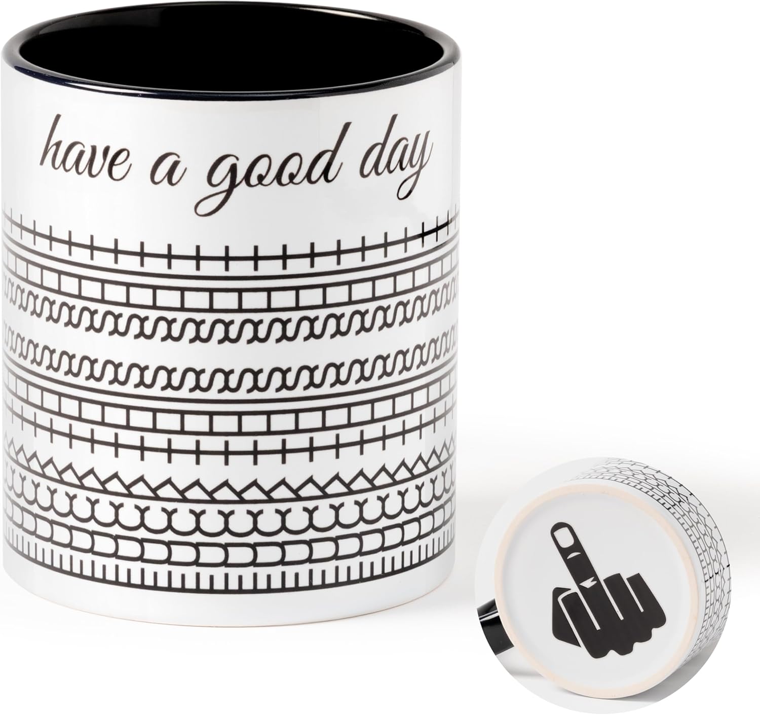Hidden Message Coffee Mug - 11oz Black Prank Ceramic Coffee Cup with Fuck This Shit Swear Word Gift for Sarcastic Friends Liberal Coworkers Office Work Bestie Coffee Lover Humor Family