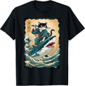 Funny Samurai Cat Lover Gifts Graphic Tees