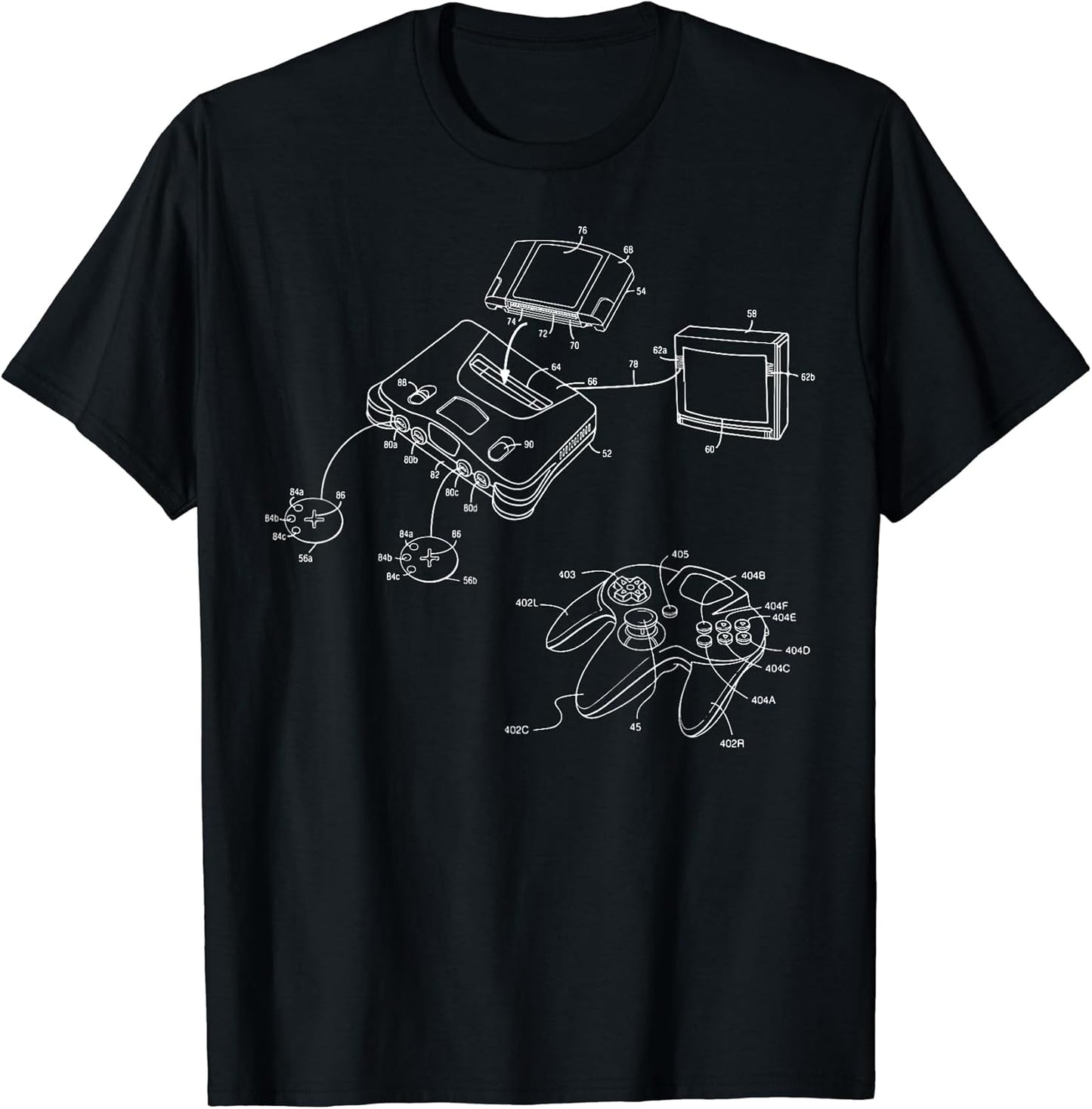Vintage Gaming Diagram - Video Game Controller Gamer Gift T-Shirt