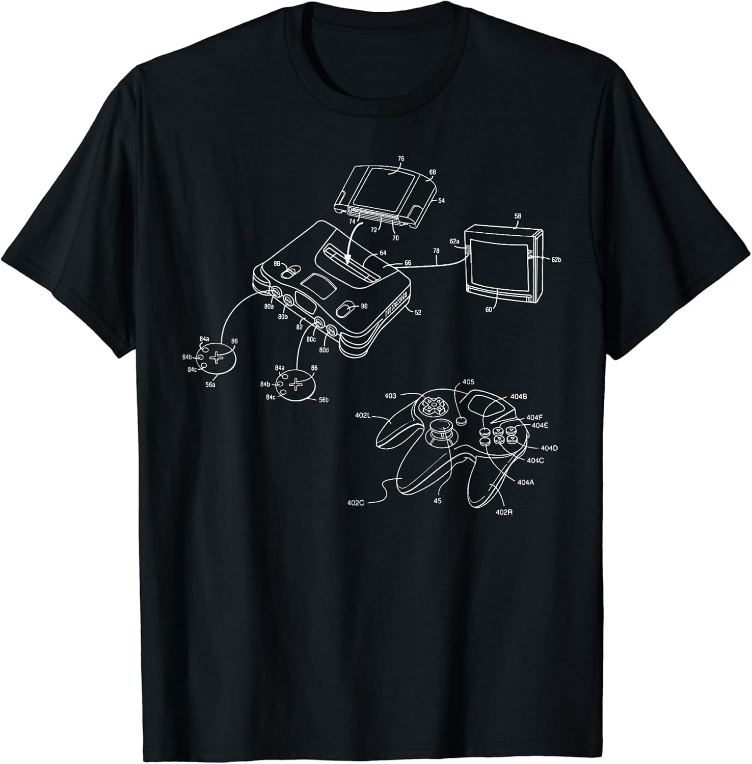 Vintage Gaming Diagram - Video Game Controller Gamer Gift T-Shirt