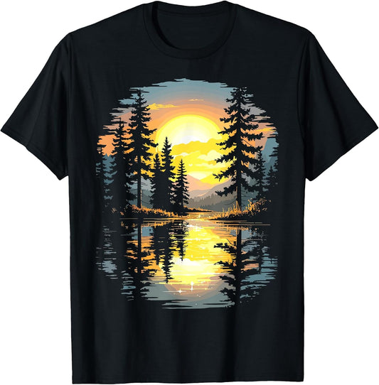 Funny Sunset Forest Lake Nature Landscape