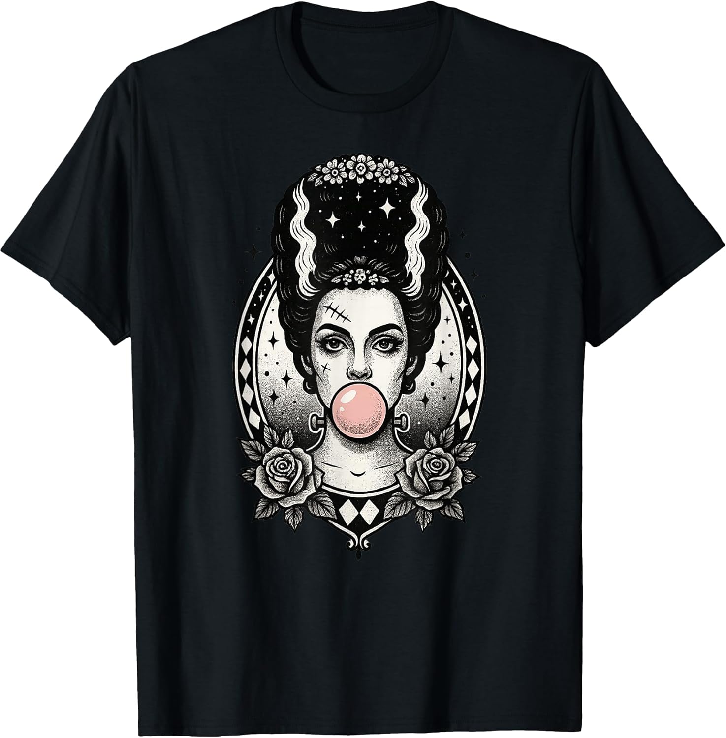 Gothic Monster Bride Bubblegum, Vintage Halloween Aesthetic T-Shirt