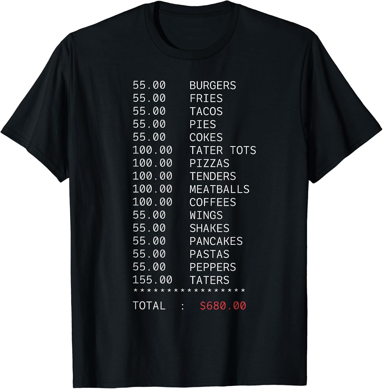 55 Burgers& 55 Fries& 55 Tacos& 55Pies Apparels