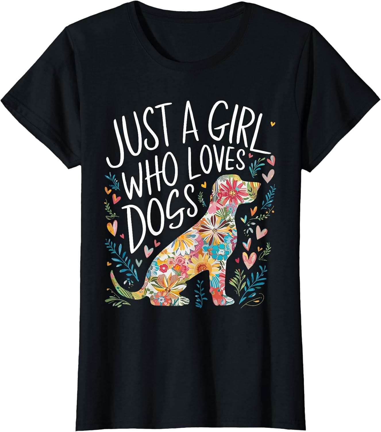 Dog Cute Just A Girl Who Loves Dogs T-Shirt
