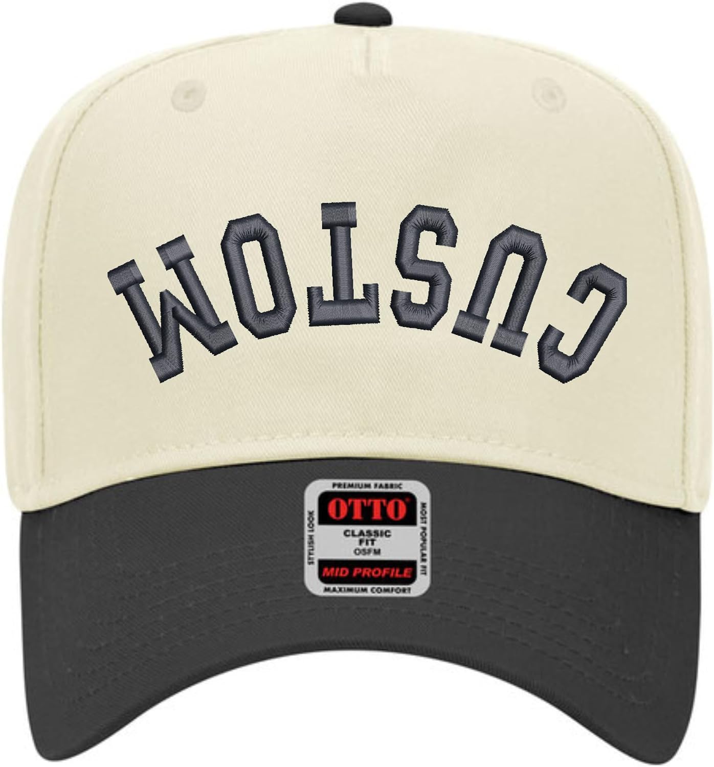 Custom Upside Down Text | Two Tone Trucker Hat | Unisex 5 Panel Adjustable Snapback | Personalized Trendy Embroidered Ballcap
