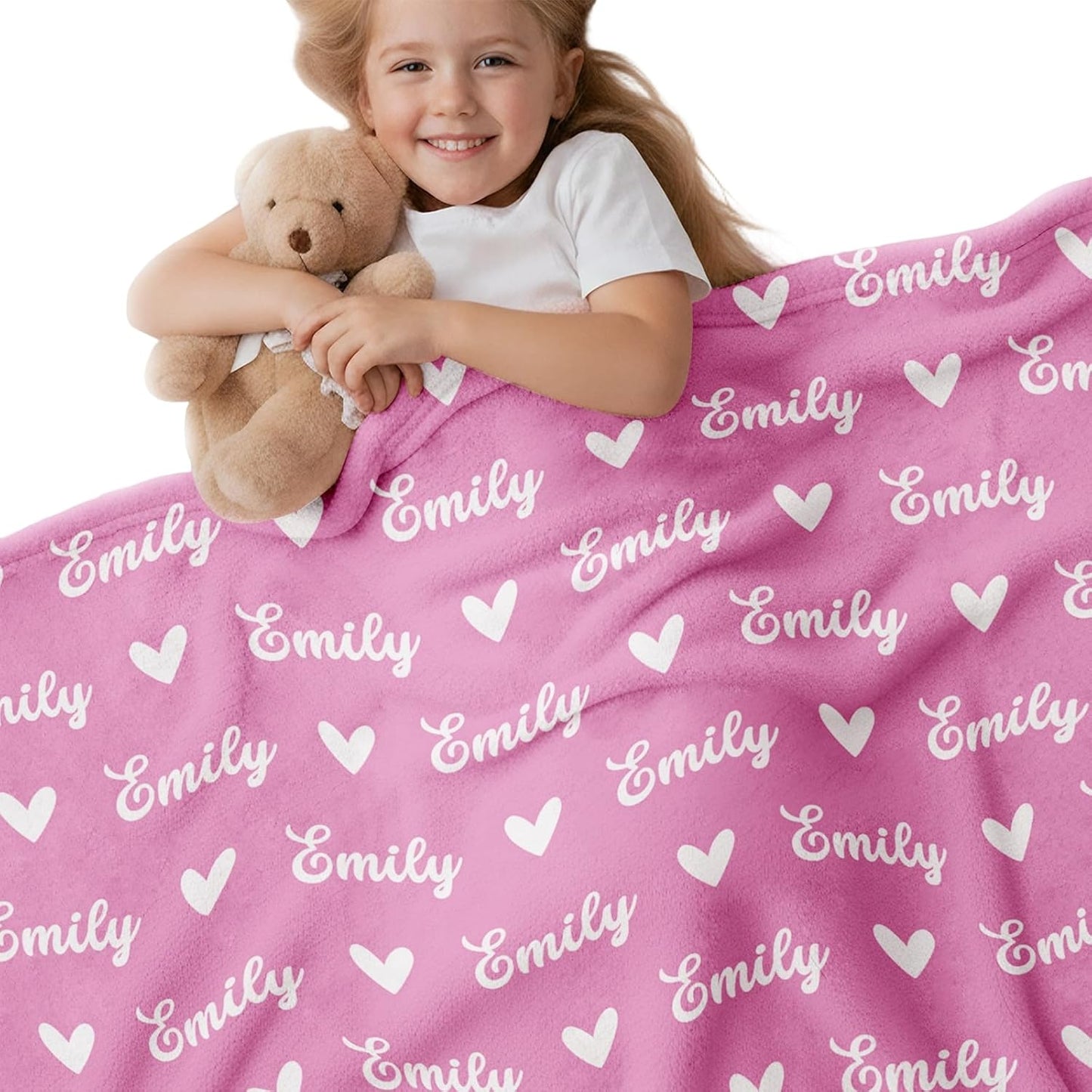 Ships Next Day, Custom Blanket with Name, Personalized Blankets for Kids, Customized Flannel Throw Blankets for Girls & Boys, Personalized Teen Girl Gifts for Birthday Easter